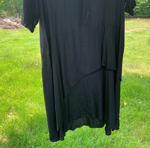Antique 1920-30s Womens Flapper Dress XL Black Si… - image 8