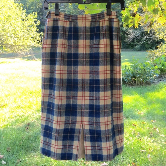 Vintage Sm Pendleton Wool Straight Skirt Plaid Si… - image 8