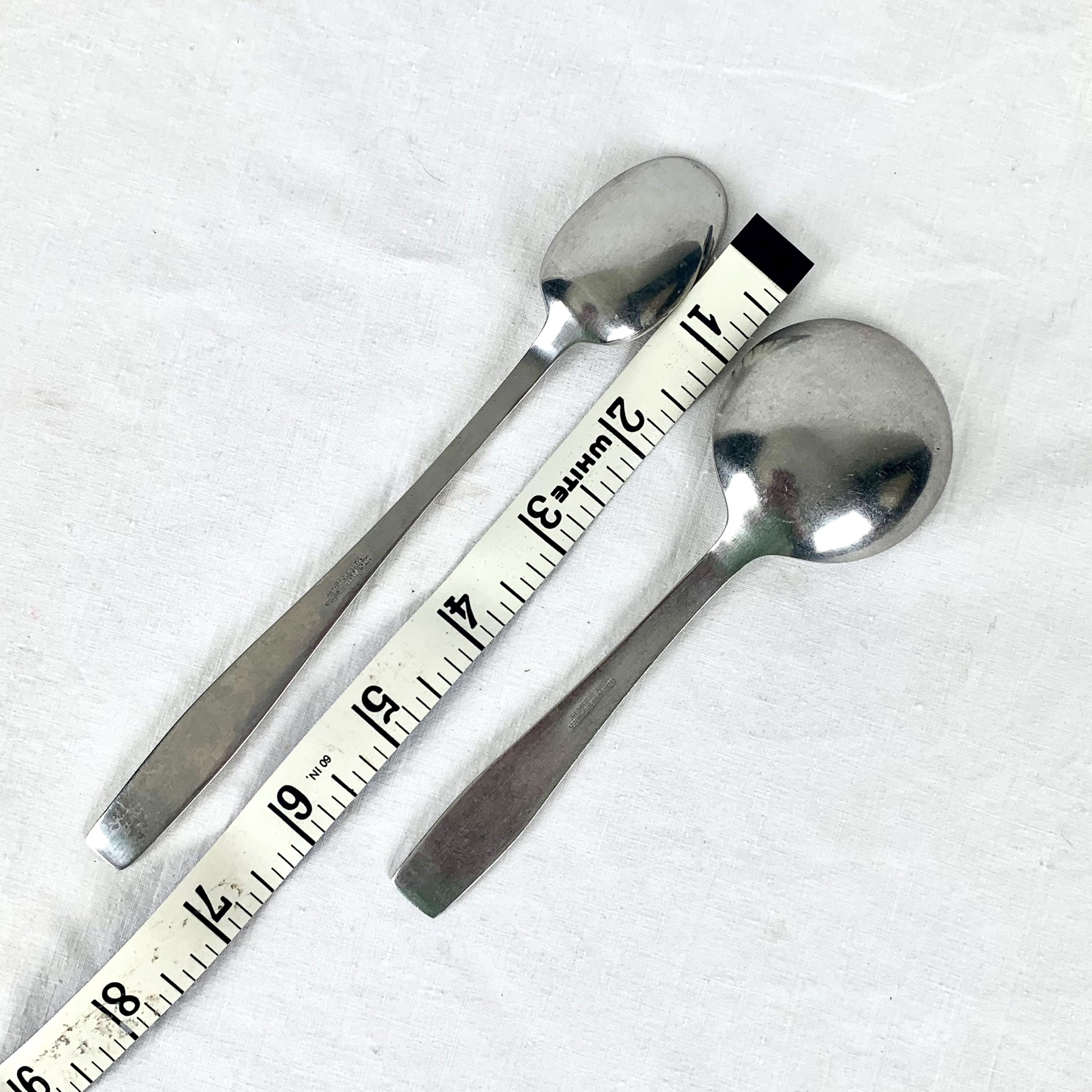 2 Pieces Georg Jensen Plata Round Soup Spoon and Ice Tea Spoon