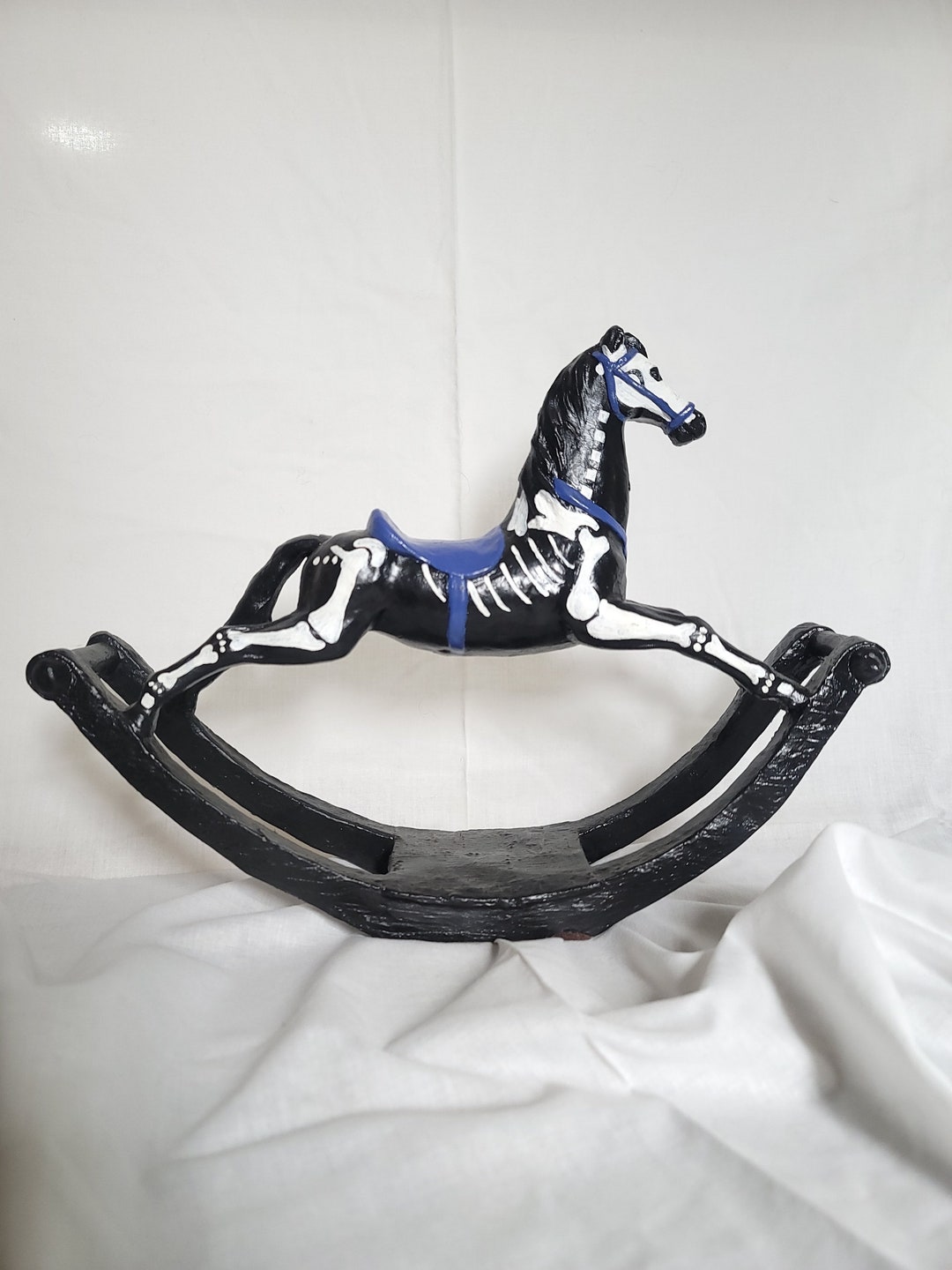 Skeleton Rocking Horse Halloween Gothic Etsy