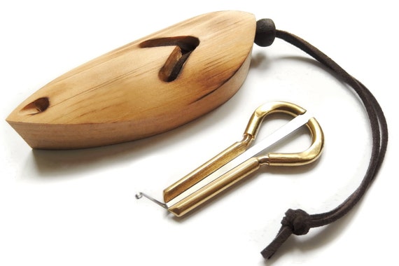 Jew/'s Harp by P.Potkin in a Dark Wooden Case Mouth Musical Instrument