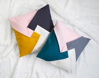 Color block pillow cover PDF sewing pattern