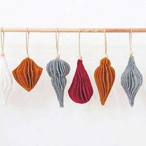 Christmas ornaments felt sewing pattern