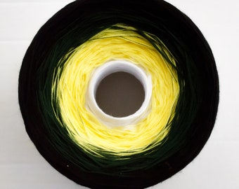 White Yellow Green Black Gradient Cake Yarn, 8 Cotton Threads Hand-Plied Together (not Twisted), Crocheters & Knitters Favorite Kind of Cake