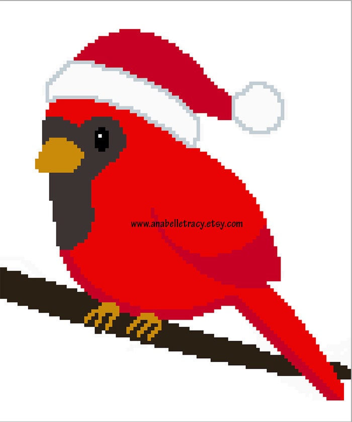 Christmas Cardinal Bird Blanket Pattern Crochet Chart For Etsy