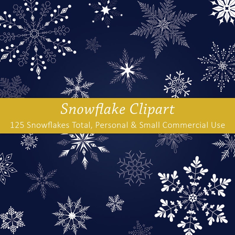 PNG files 125 snowflake pack Digital Scrapbooking Snowflake Clipart INSTANT DOWNLOAD 300 dpi