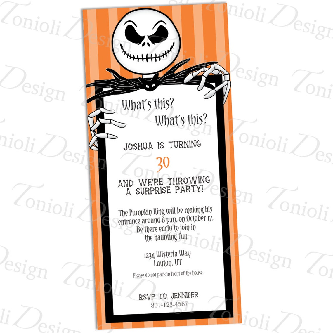 Printable Nightmare Before Christmas Invite INSTANT DOWNLOAD | Etsy