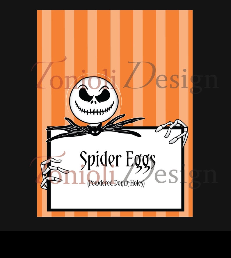 Printable Nightmare Before Christmas Place Card INSTANT | Etsy