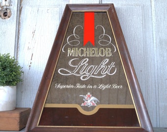 1970's Michelob Light Mirrored Beer Sign