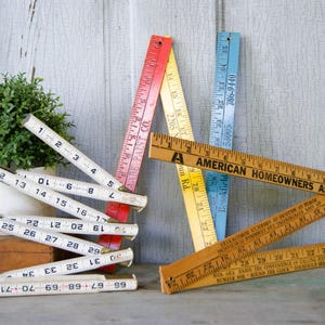 Vintage Wooden Folding Rulers