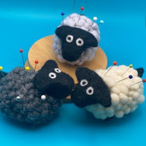 Needlefelt Sheep Handmade Small Mini Lamb Cute Pin Cushion Miniature Sheep Gift for Sewer Farm Animal Novelty Gift for Seamstress image 1