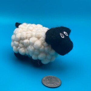 Needlefelt Sheep Handmade Small Mini Lamb Cute Pin Cushion Miniature Sheep Gift for Sewer Farm Animal Novelty Gift for Seamstress White