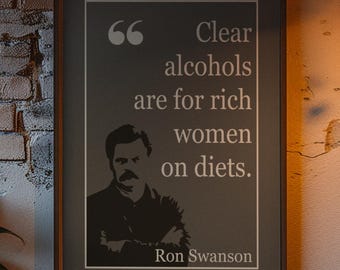 Póster con consejos de vida de Ron Swanson: decoración de pared de Parks & Rec, arte divertido para bares, decoración para la cueva del hombre, regalo para él, decoración para el bar del hogar