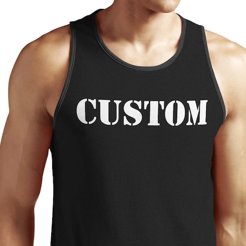 Mens Tank Top Custom Tshirt Your Own Text Business Name Etsy