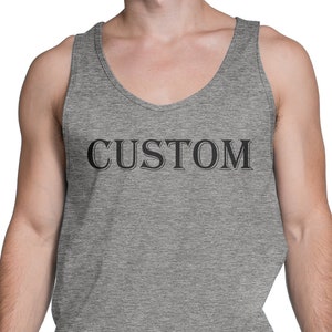 custom tank top for men, personalized this premium tank top with your logo, design, photo for any events