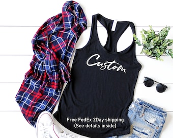 Personalized Women's Racerback Tank Top for Workout, Running, and Gym - Custom Athletic Shirt