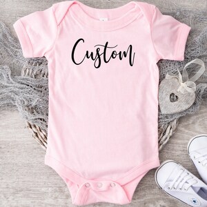 Custom bodysuit pure cotton, customize with your design or photo for baby shower gift, birthday gift, or any events, MADE IN USA