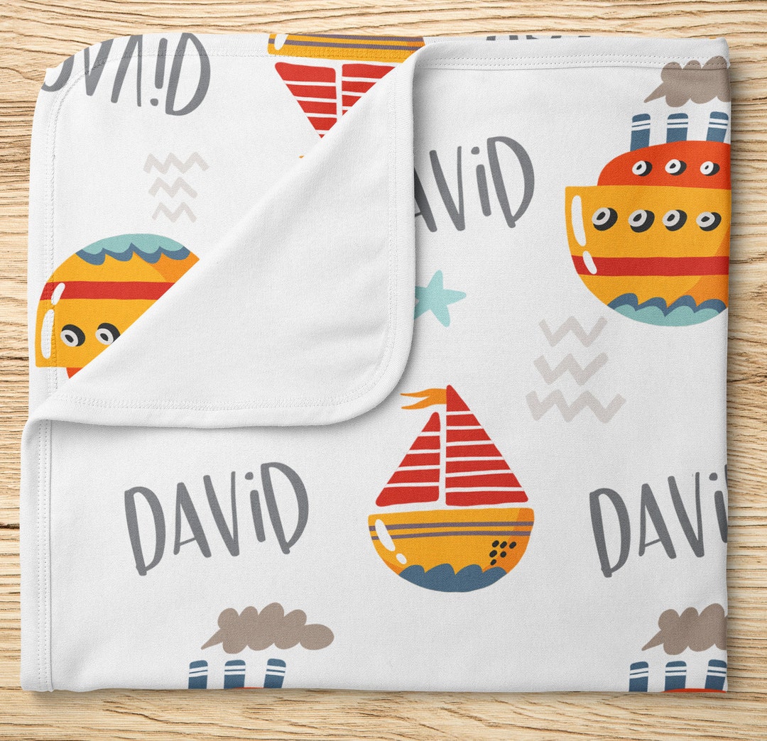 Custom Organic Cotton Baby Wraps With Name Baby Boy Wrap Etsy