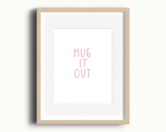 Hug It Out Playroom Art Print | Kids Gallery Wall | Playroom Art