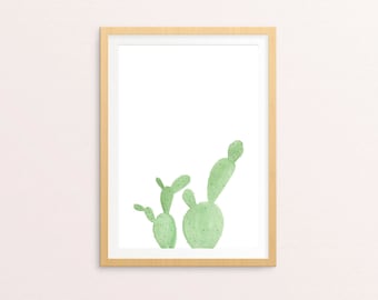 Cactus Watercolor Print | Cactus Print | Pastel Watercolor Print | Boho Art | Boho Nursery Art