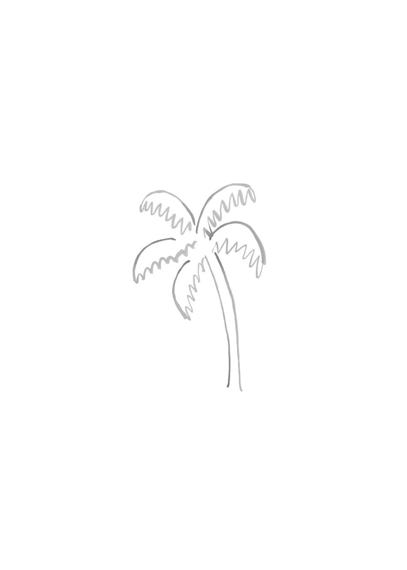 Palm Tree Doodle Watercolor Print Palm Tree Watercolor Print Palm Tree