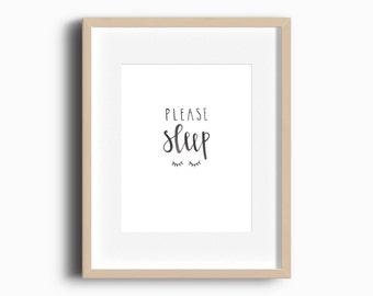 Please Sleep Cheeky Nursery Art Print | Kids Gallery Wall