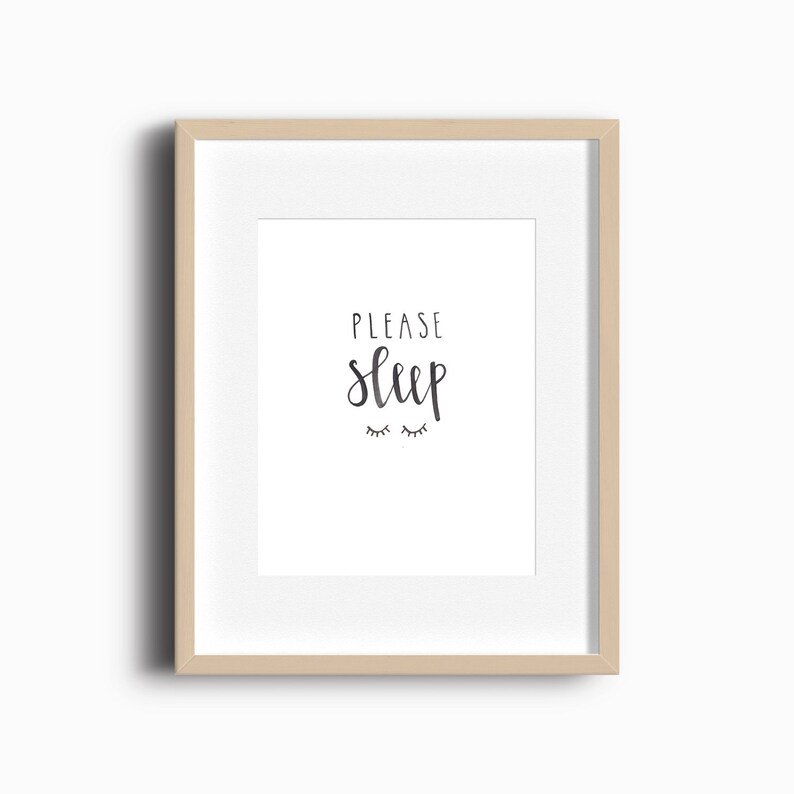 Please Sleep Cheeky Nursery Art Print Kids Gallery Wall image 1