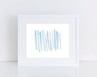 Blue Abstract Ombre Watercolor Print | Abstract Watercolor Print | Blue Watercolor Print | Nursery Art | Abstract Gallery Wall Art