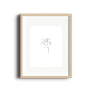 Palm Tree Doodle Watercolor Print Palm Tree Watercolor Print Palm Tree Gallery Wall Print image 1