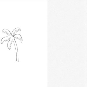 Palm Tree Doodle Watercolor Print Palm Tree Watercolor Print Palm Tree Gallery Wall Print image 2