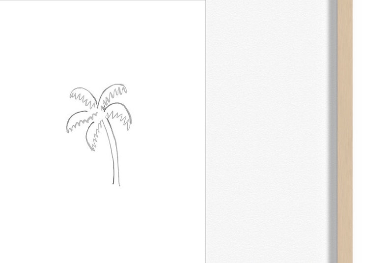 Palm Tree Doodle Watercolor Print Palm Tree Watercolor Print Palm Tree Gallery Wall Print image 2