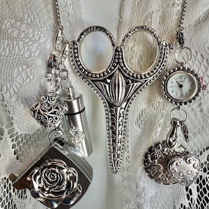 Scissor Holder Chatelaine, Thread Yarn Cutter, Measuring Tape, Needle Threader, Stitch Marker, Pin Pill Case, Watch, Sewing Crafter Gift