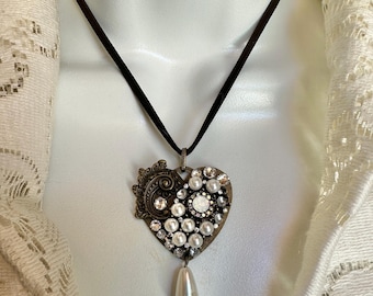 ■VINTAGE HOLLYWOOD■ Gemstone Heart Necklace VH2435NE006M MUSINSA | VINTAGE HOLLYWOOD Gemstone Heart Necklace_VH2435NE006M