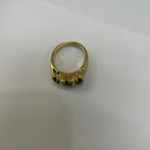 Vintage Ring Marked SETA. Goldtone With Green Stones. | Etsy