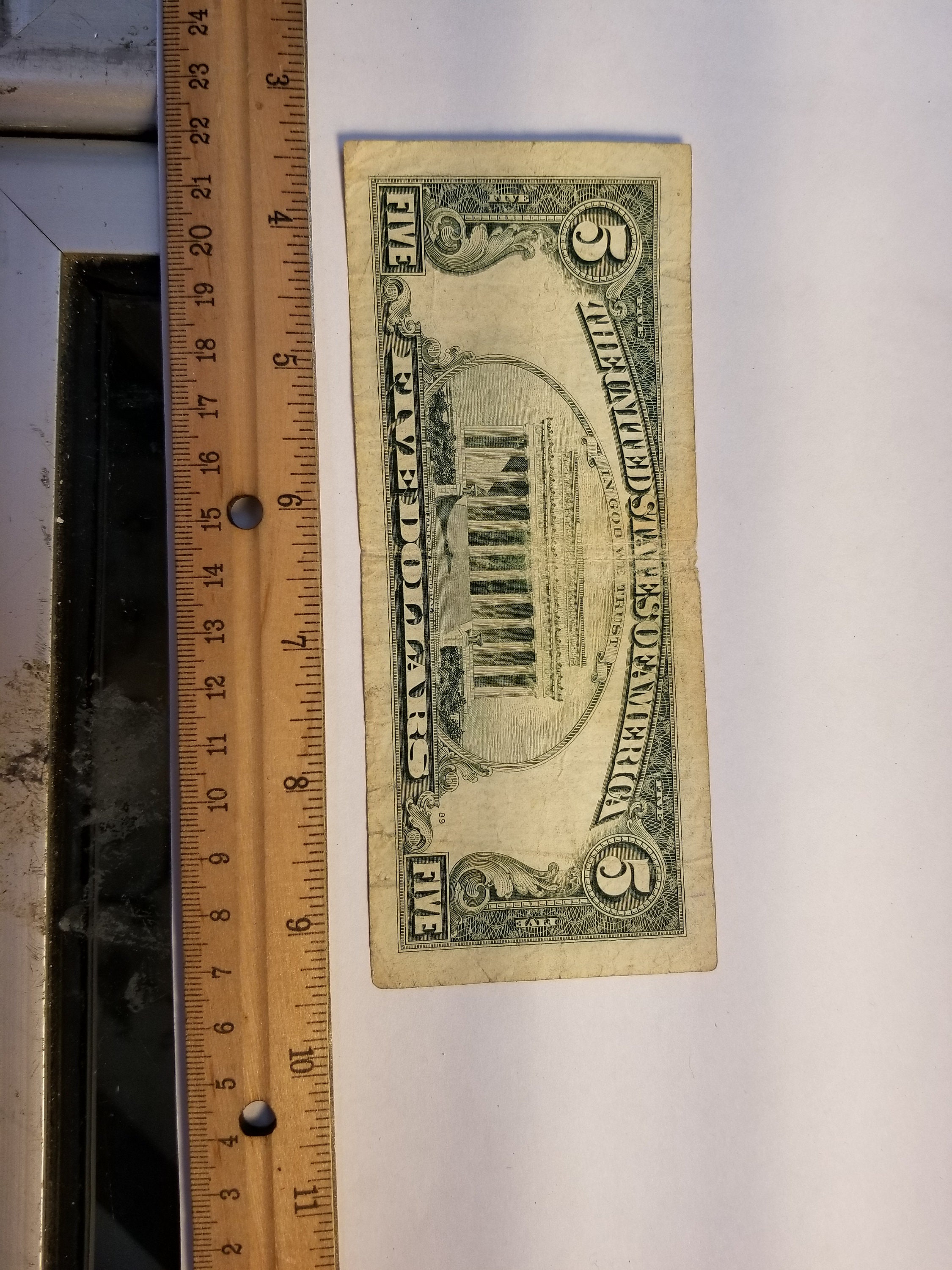 Vintage 1993 Five Dollar bill Serial J13300546A Etsy