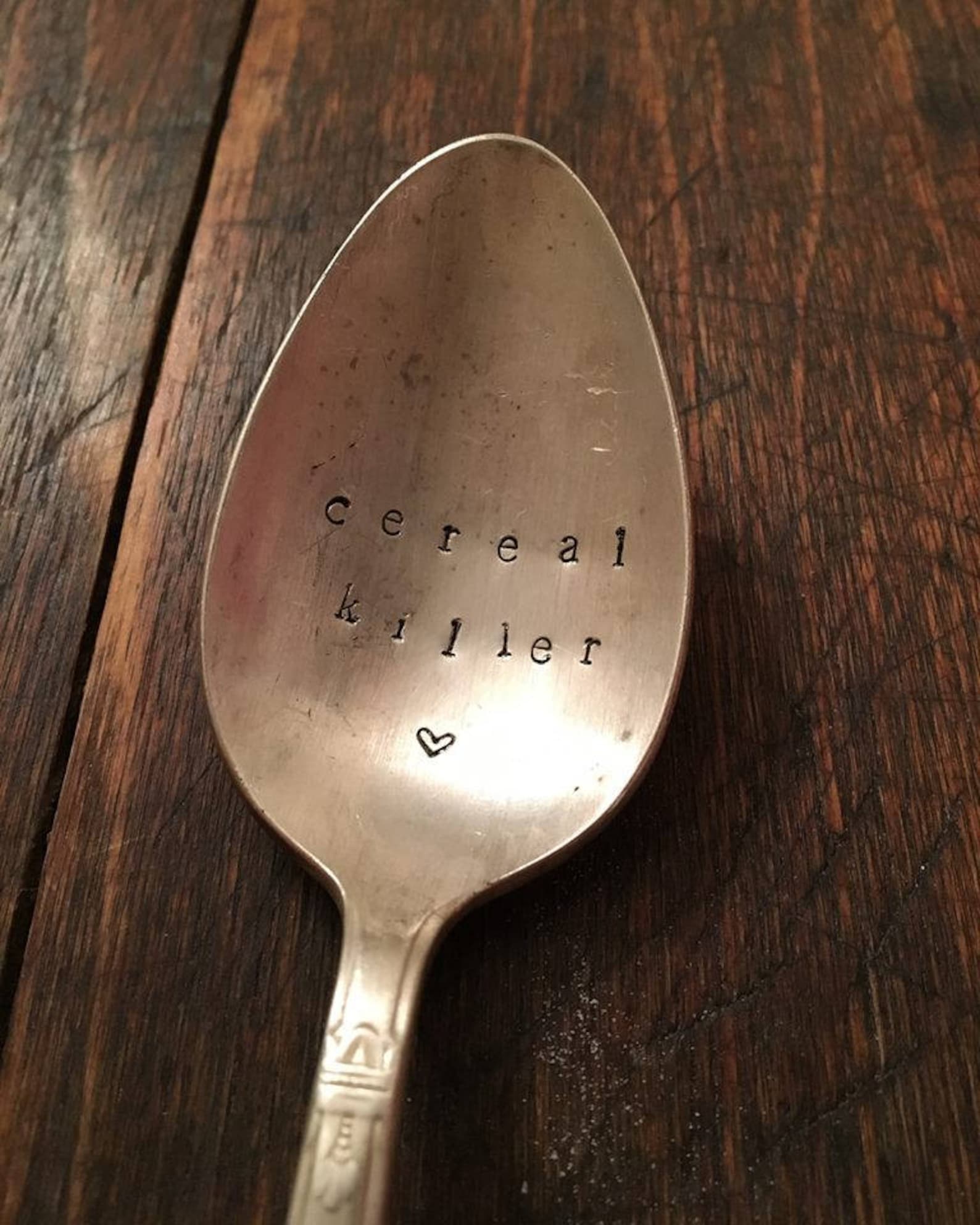 Cereal Spoon Stamped Silver Spoon Cereal Killer Etsy