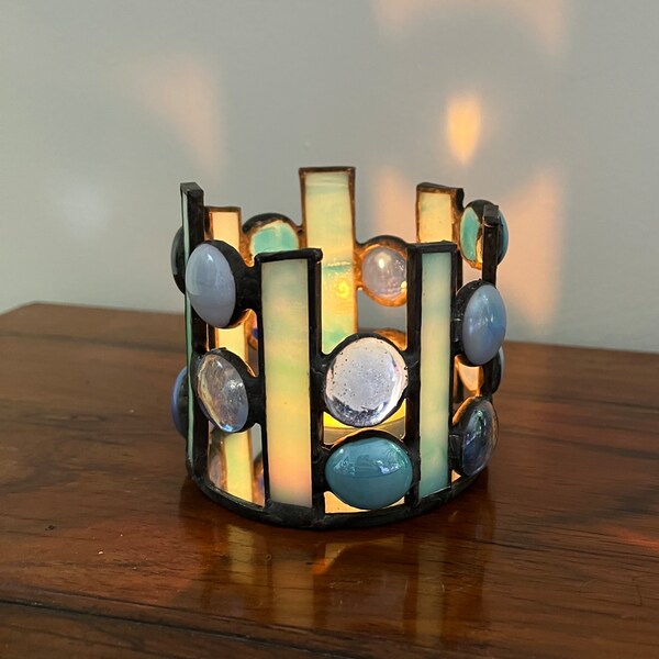 Stained Glass Candle Holder Etsy UK