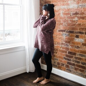 Cozy Fall Outfit: Brick Red Sweater, Forest Green Tights