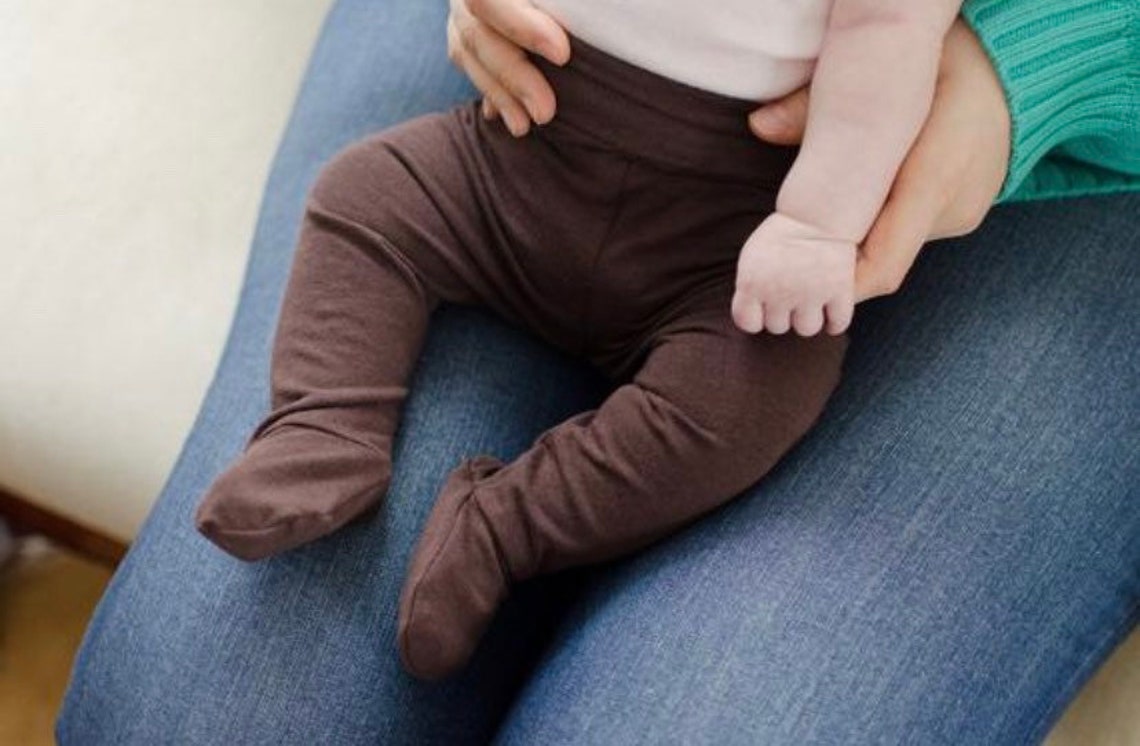 Organic Baby Pants / Footed Baby Pants / Newborn Baby Pants / Etsy
