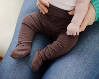 Bamboo Cotton Baby Pants / Footed Baby Pants / Newborn Baby Pants / Bamboo Baby Footie / Bamboo Cotton Baby and Toddler Leggings