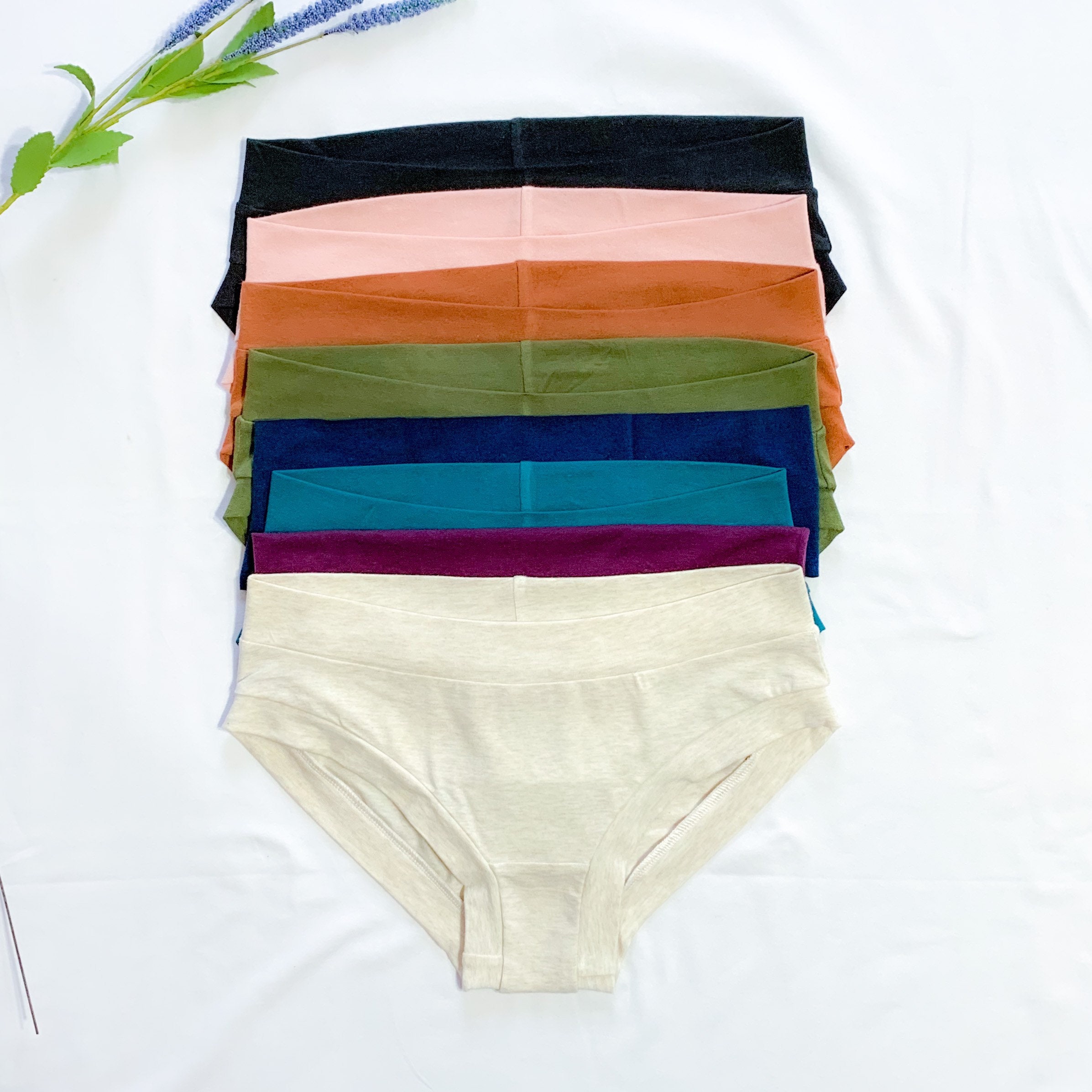 Bamboo Organic Cotton Mid Rise Underwear Set option Bamboo Etsy