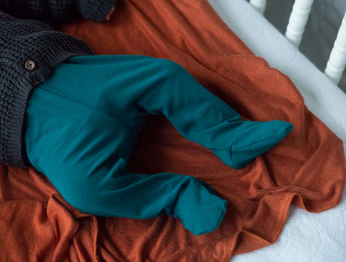 Organic Baby Pants / Footed Baby Pants / Newborn Baby Pants / Etsy