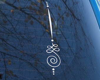 Dainty Unalome Symbol Decal for Car Tumbler Laptop Wall | High Quality Matte Vinyl