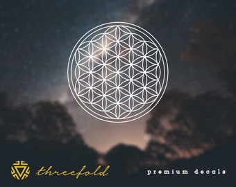 Flower of Life Decal | Sacred Geometry | Car Laptop Wall Sticker | White Vinyl Durable Outdoor