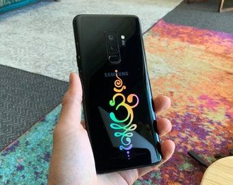 RAINBOW Lovely Unalome Om Symbol Decal for Car Tumbler Laptop Wall | High Quality Printed Matte Vinyl
