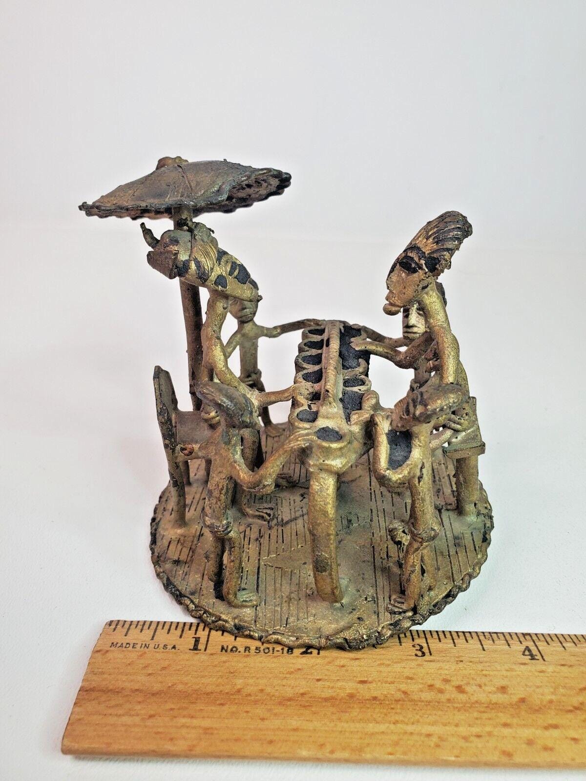 Kuduo Ashanti Kuduo African Cast Bronze Container LID ONLY to Funerary Vessel ...