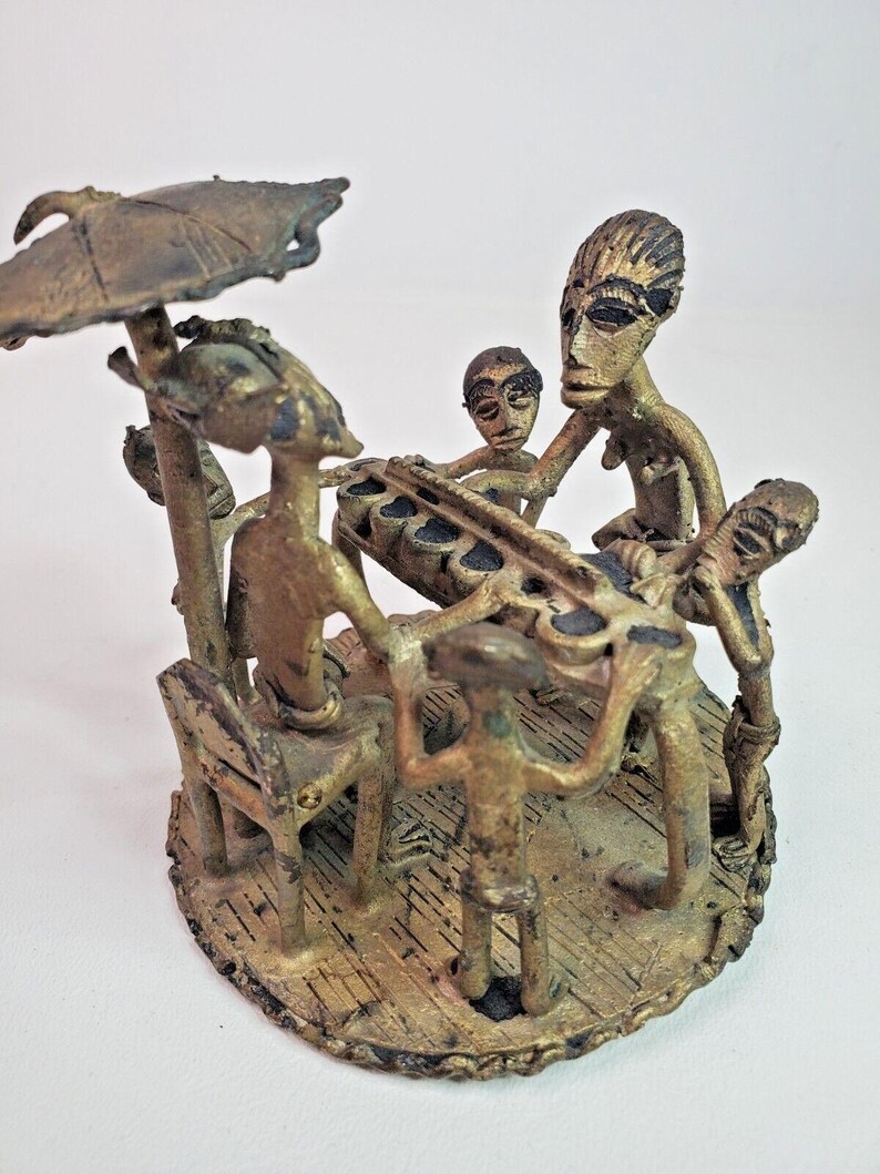 Kuduo Ashanti Kuduo African Cast Bronze Container LID ONLY to Funerary Vessel ...