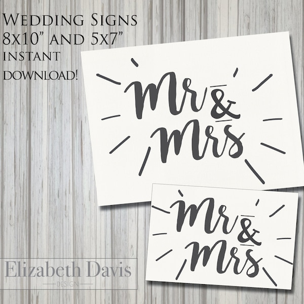 Diy Mr and Mrs Signs - Etsy