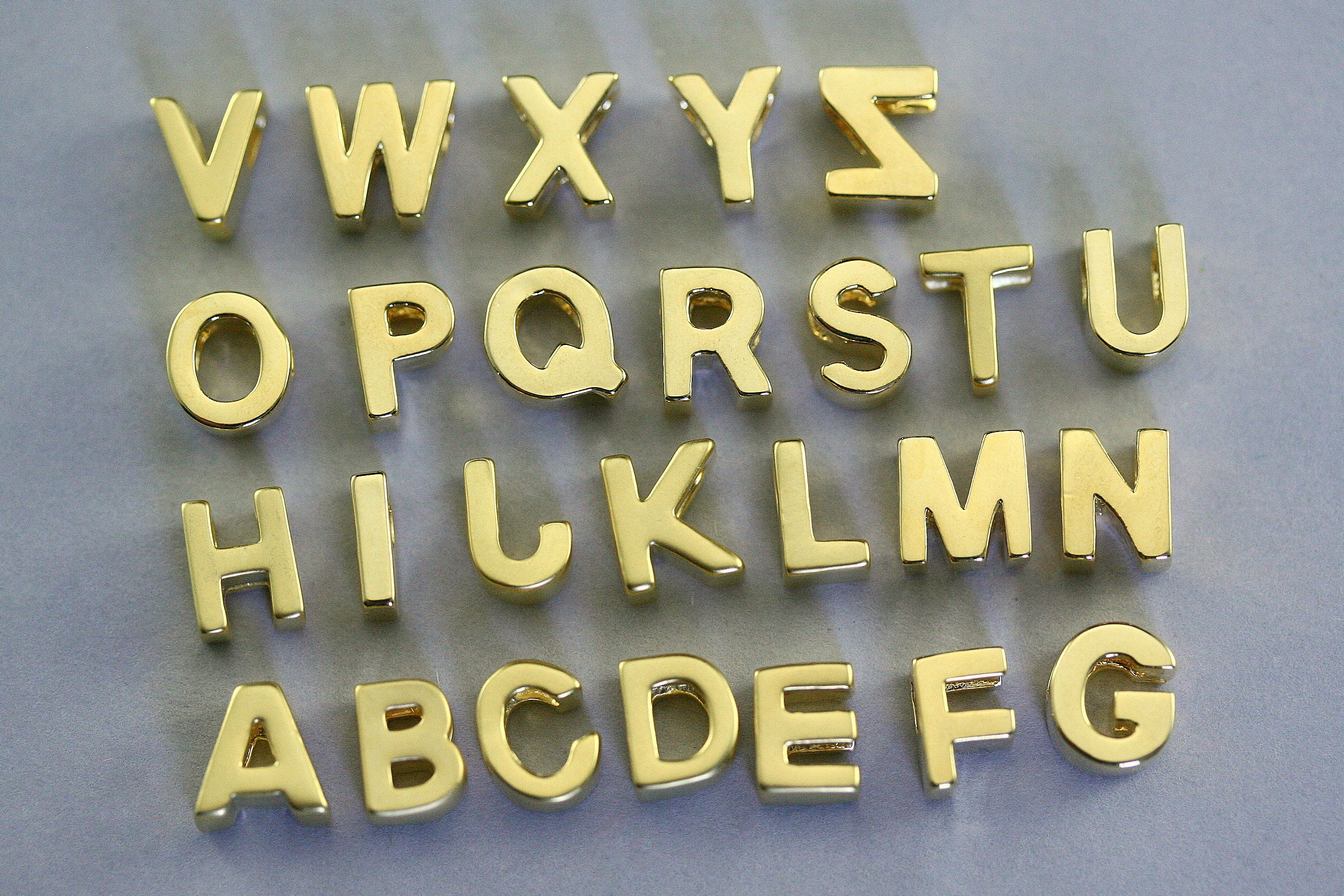 Solid Gold Letter Necklace Solid Gold Alphabet Necklace Gold Etsy