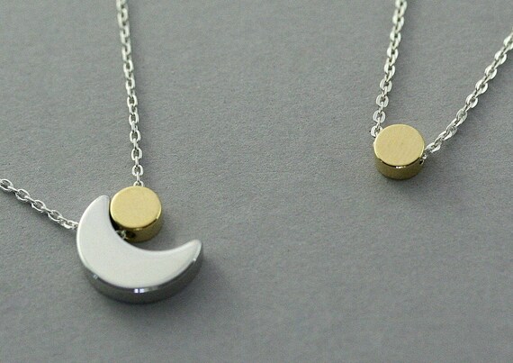 mother daughter moon necklace